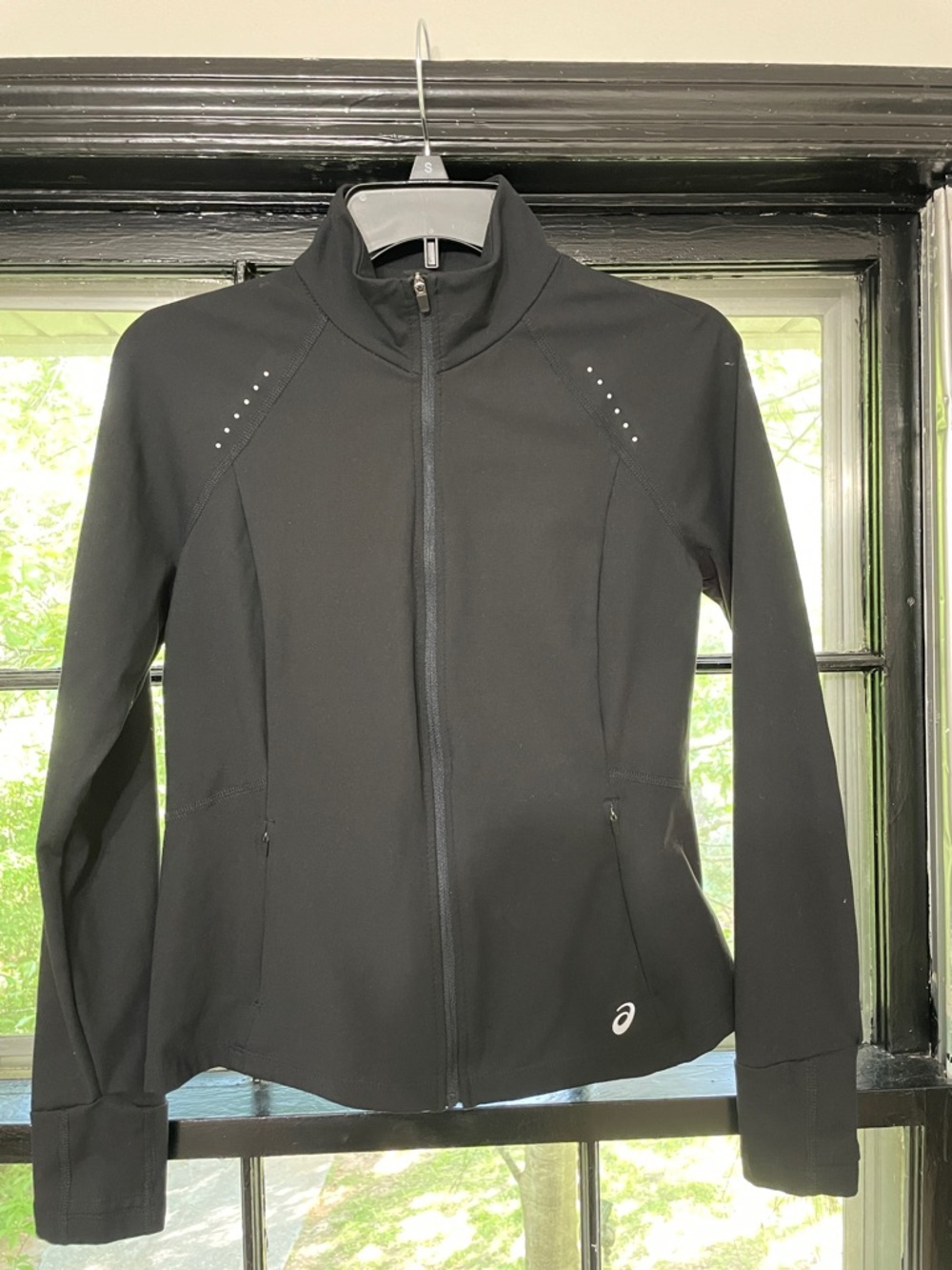 Women's Black Zip-Up dryfit gym Performance Jacket